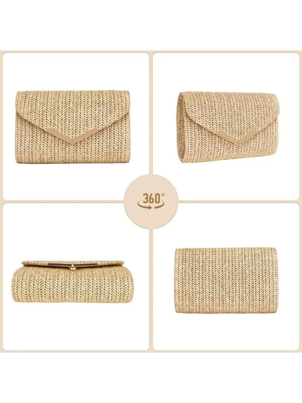 Trendy Envelope Clutch Purse for Women - Evening Handbag & Chain for Parties